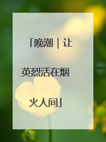 晚潮｜让英烈活在烟火人间
