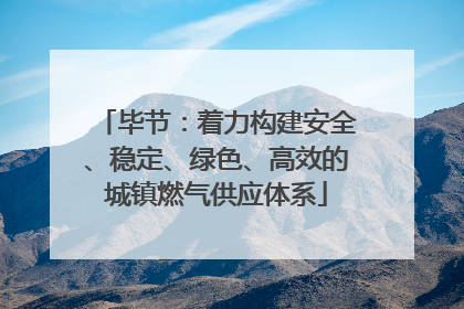 毕节：着力构建安全、稳定、绿色、高效的城镇燃气供应体系