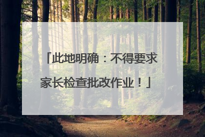 此地明确：不得要求家长检查批改作业！