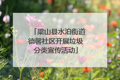 梁山县水泊街道德馨社区开展垃圾分类宣传活动