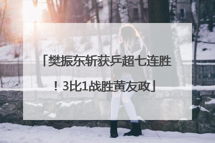 樊振东斩获乒超七连胜！3比1战胜黄友政