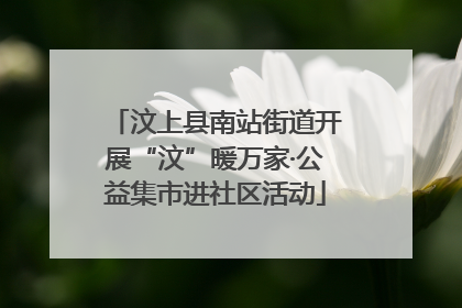 汶上县南站街道开展“汶”暖万家·公益集市进社区活动