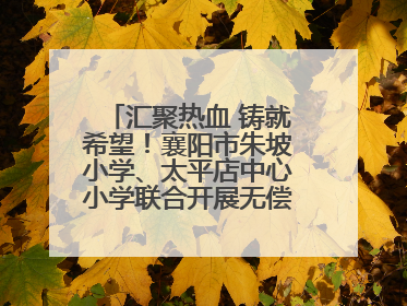 汇聚热血 铸就希望！襄阳市朱坡小学、太平店中心小学联合开展无偿献血活动