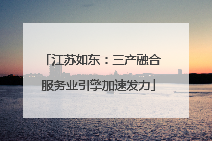 江苏如东：三产融合 服务业引擎加速发力