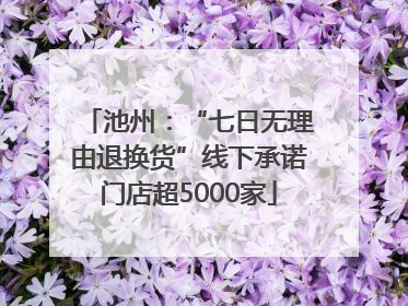 池州：“七日无理由退换货”线下承诺门店超5000家