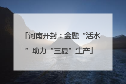 河南开封：金融“活水”助力“三夏”生产