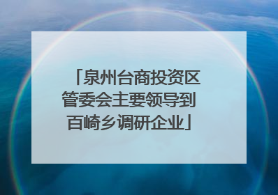 泉州台商投资区管委会主要领导到百崎乡调研企业