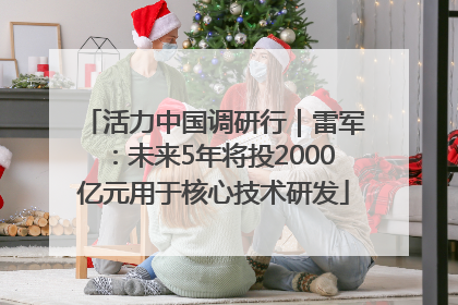 活力中国调研行｜雷军：未来5年将投2000亿元用于核心技术研发