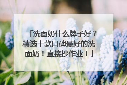 洗面奶什么牌子好？精选十款口碑最好的洗面奶！直接抄作业！
