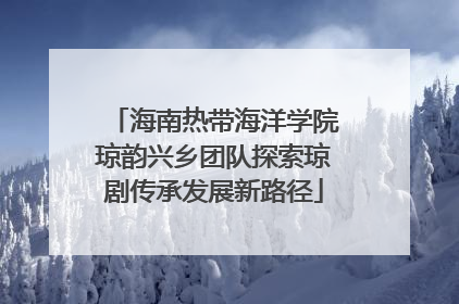 海南热带海洋学院琼韵兴乡团队探索琼剧传承发展新路径