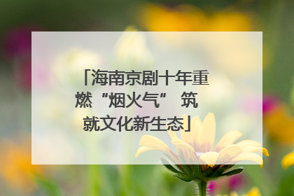 海南京剧十年重燃“烟火气” 筑就文化新生态
