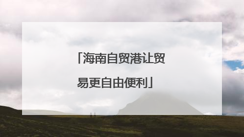 海南自贸港让贸易更自由便利