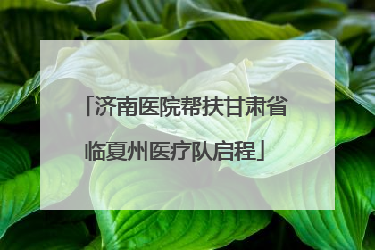 济南医院帮扶甘肃省临夏州医疗队启程