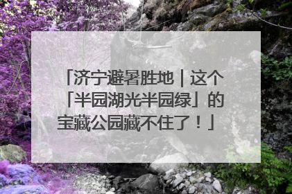 济宁避暑胜地｜这个「半园湖光半园绿」的宝藏公园藏不住了！