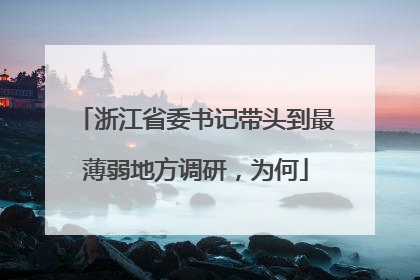 浙江省委书记带头到最薄弱地方调研，为何
