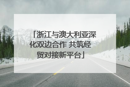 浙江与澳大利亚深化双边合作 共筑经贸对接新平台
