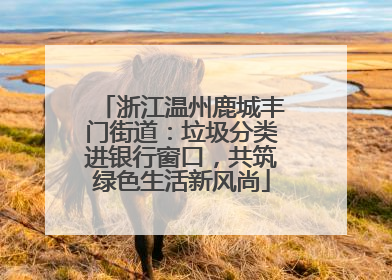 浙江温州鹿城丰门街道：垃圾分类进银行窗口，共筑绿色生活新风尚