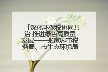 深化环保税协同共治 推进绿色高质量发展——张家界市税务局、市生态环境局签署合作备忘录