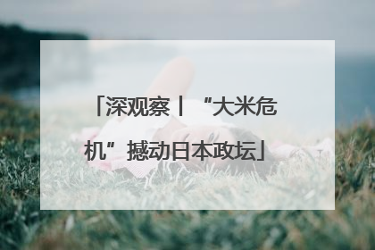 深观察丨“大米危机”撼动日本政坛
