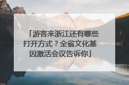 游客来浙江还有哪些打开方式？全省文化基因激活会议告诉你