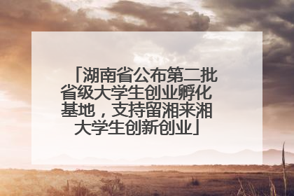 湖南省公布第二批省级大学生创业孵化基地，支持留湘来湘大学生创新创业