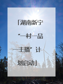 湖南新宁“一村一品一主播”计划启动