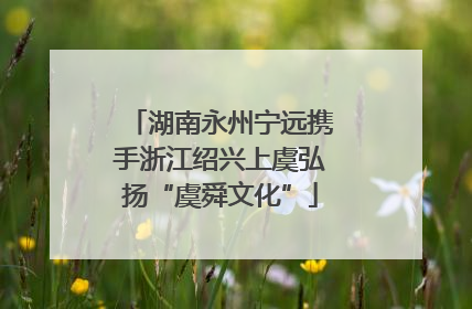 湖南永州宁远携手浙江绍兴上虞弘扬“虞舜文化”