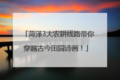 菏泽3大农耕线路带你穿越古今田园诗画！
