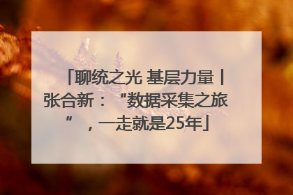 聊统之光 基层力量丨张合新：“数据采集之旅”，一走就是25年
