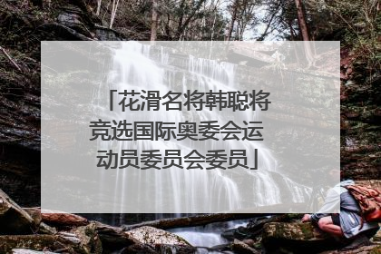 花滑名将韩聪将竞选国际奥委会运动员委员会委员