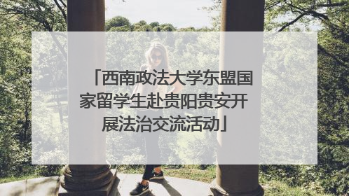 西南政法大学东盟国家留学生赴贵阳贵安开展法治交流活动