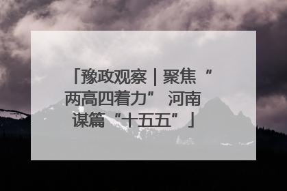 豫政观察｜聚焦“两高四着力” 河南谋篇“十五五”