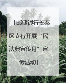 邮储银行长泰区支行开展“民法典宣传月”宣传活动