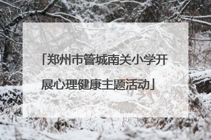 郑州市管城南关小学开展心理健康主题活动