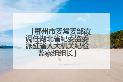 鄂州市委常委邹霞调任湖北省纪委监委派驻省人大机关纪检监察组组长