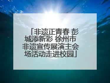 非遗正青春 彭城添新彩 徐州市非遗宣传展演主会场活动走进校园
