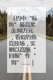 钓中“标鱼”最高奖金30万元，看似钓鱼竞技场，实则以高额“回报”作“饵”……｜今晚九点半