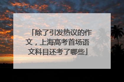 除了引发热议的作文，上海高考首场语文科目还考了哪些