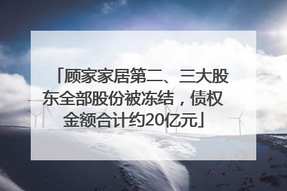 顾家家居第二、三大股东全部股份被冻结，债权金额合计约20亿元