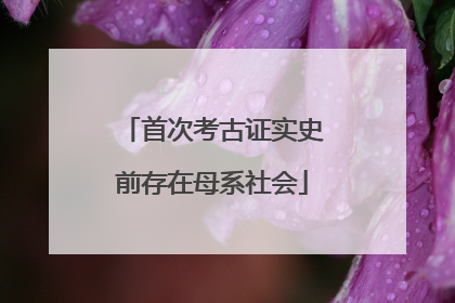 首次考古证实史前存在母系社会