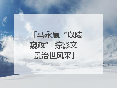 马永嬴“以陵窥政” 掠影文景治世风采