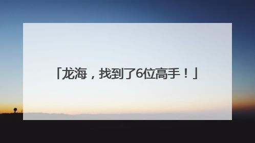 龙海，找到了6位高手！