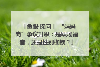 鱼眼·探问丨 “妈妈岗”争议升级：是职场福音，还是性别枷锁？