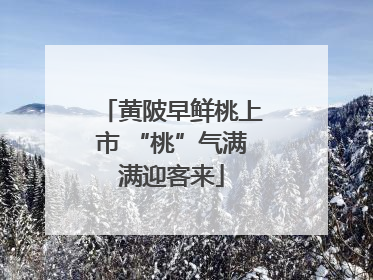 黄陂早鲜桃上市 “桃”气满满迎客来