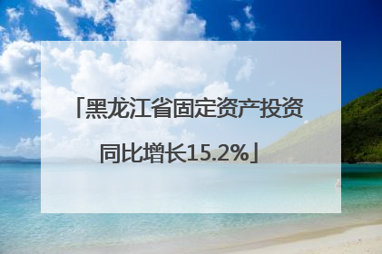 黑龙江省固定资产投资同比增长15.2%