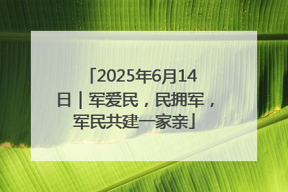 2025年6月14日｜军爱民，民拥军，军民共建一家亲