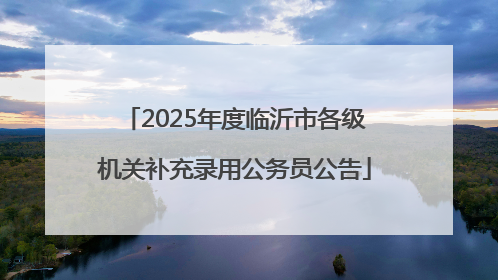 2025年度临沂市各级机关补充录用公务员公告