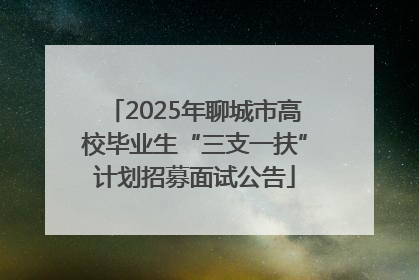 2025年聊城市高校毕业生“三支一扶”计划招募面试公告