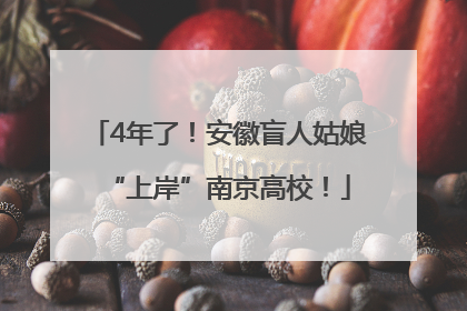 4年了！安徽盲人姑娘“上岸”南京高校！