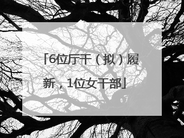 6位厅干（拟）履新，1位女干部
